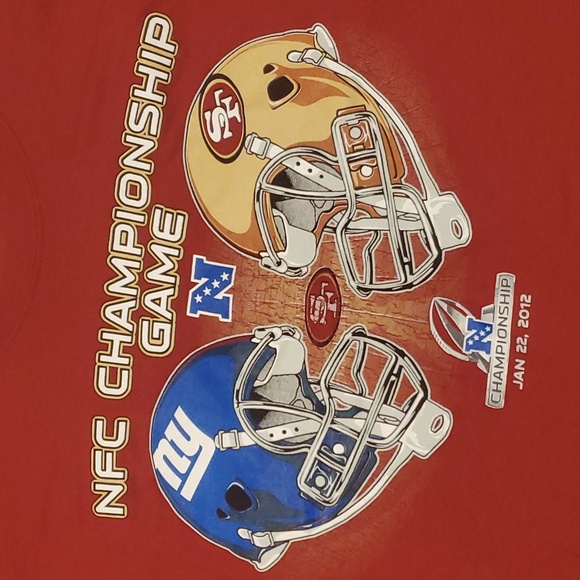 49ers NFC Championship Game New York Giants 2012 T-shirt sz XL Vintage NFL - Picture 2 of 3